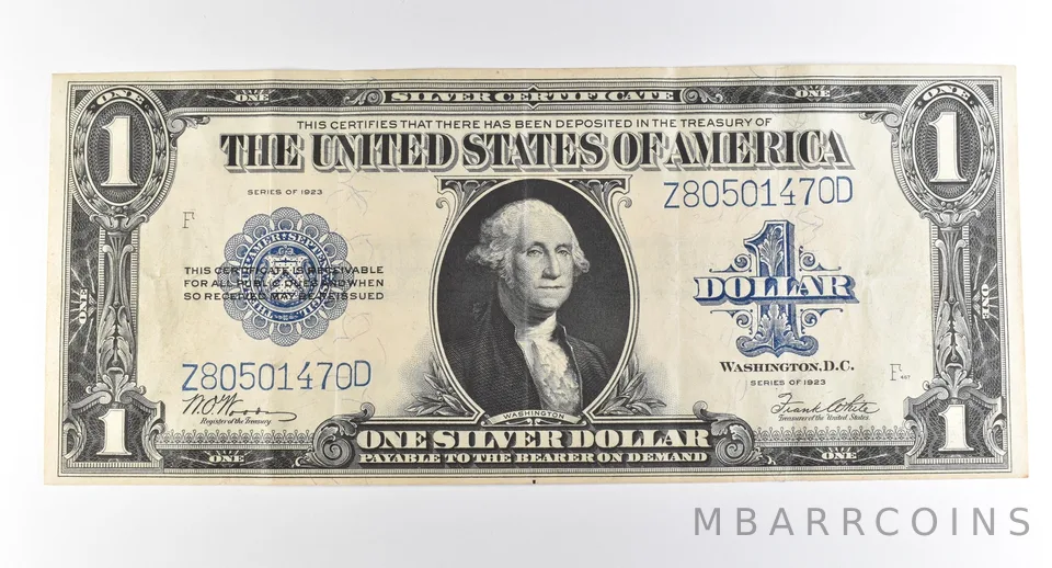 1923 $1 Silver Certificate Large Note Blue Seal *3687