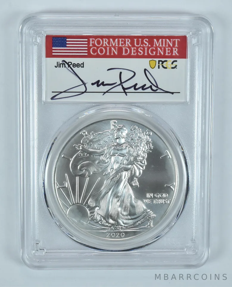 2020 American Silver Eagle Jim Peed FDOI MS70 PCGS