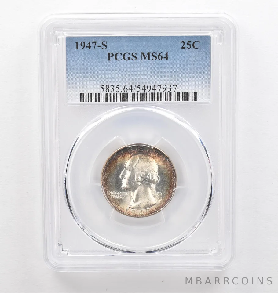 1947-S Washington Quarter MS64 PCGS Beautiful Tone *0303
