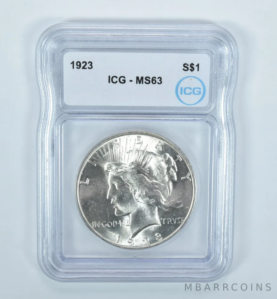 1923 Peace Silver Dollar MS63 ICG