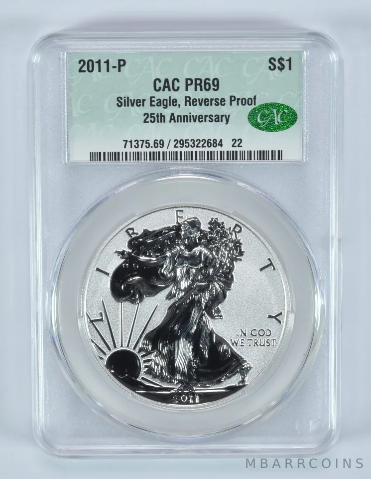 2011-P American Silver Eagle 25th Anniversary Reverse PR69 CAC CACg