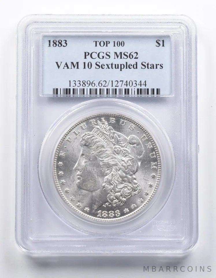 MS62 1883 Morgan Silver Dollar VAM 10 Sextupled Stars Top 100 PCGS *0961