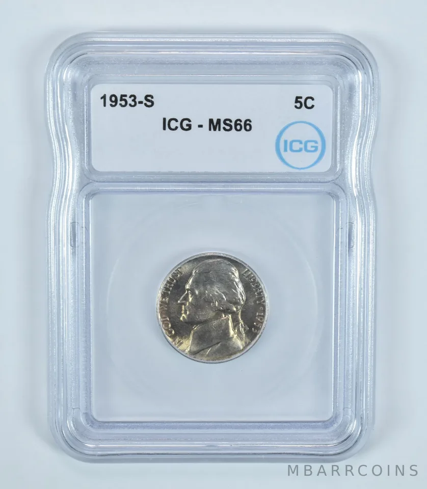 1953-S Jefferson Nickel MS66 ICG