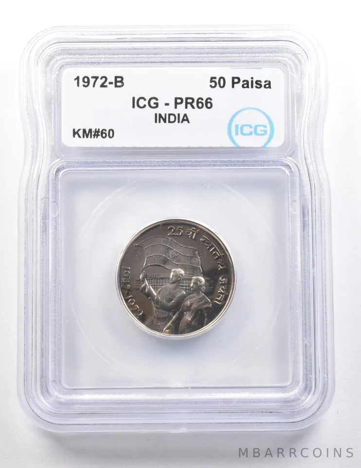 1972 B India 50 Paisa KM#60 PR66 ICG *3670