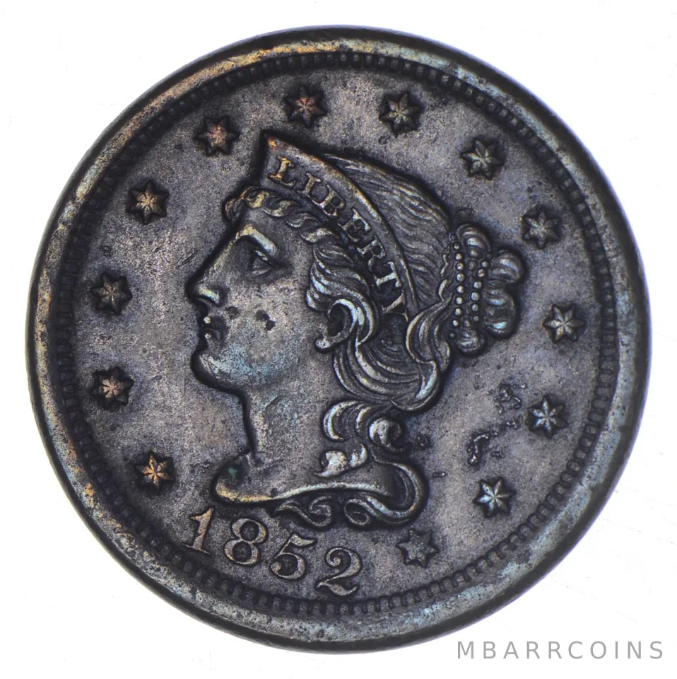 1852 Braided Hair Large Cent *8342