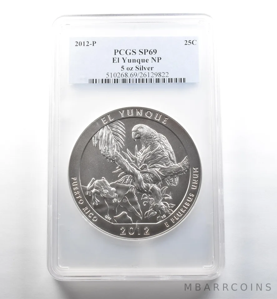 2012-P 5 Oz Silver ATB Quarter El Yunque SP69 PCGS *3559
