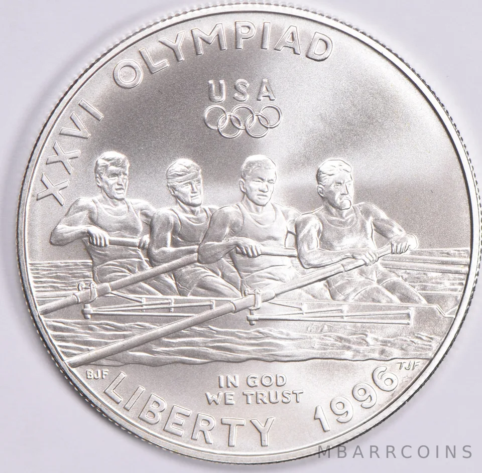 1996-D Unc Olympics Rowing Commemorative Silver Dollar $1