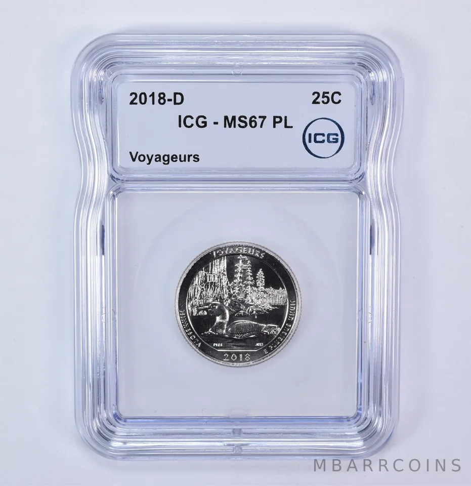 2018-D Washington Quarter ATB Voyageurs MS67 PL ICG