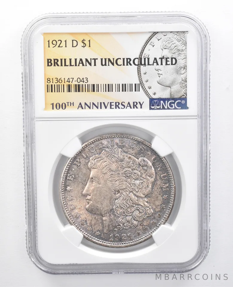 1921-D Morgan Silver Dollar BU NGC Beautiful Blue Tone *7656