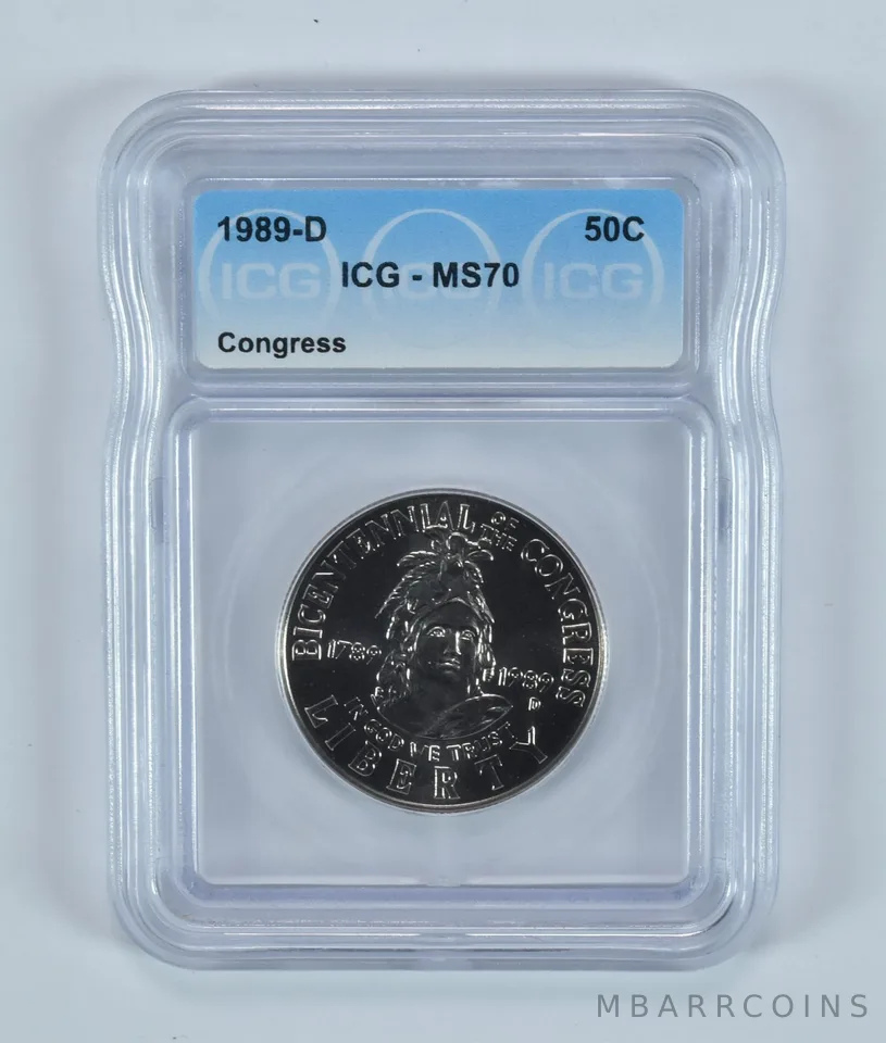 1989-D Congress Commemorative Half Dollar MS70 ICG