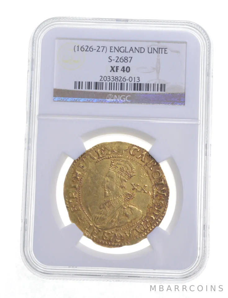 XF40 (1626-27) England Unite - S-2687 - Graded NGC a5208