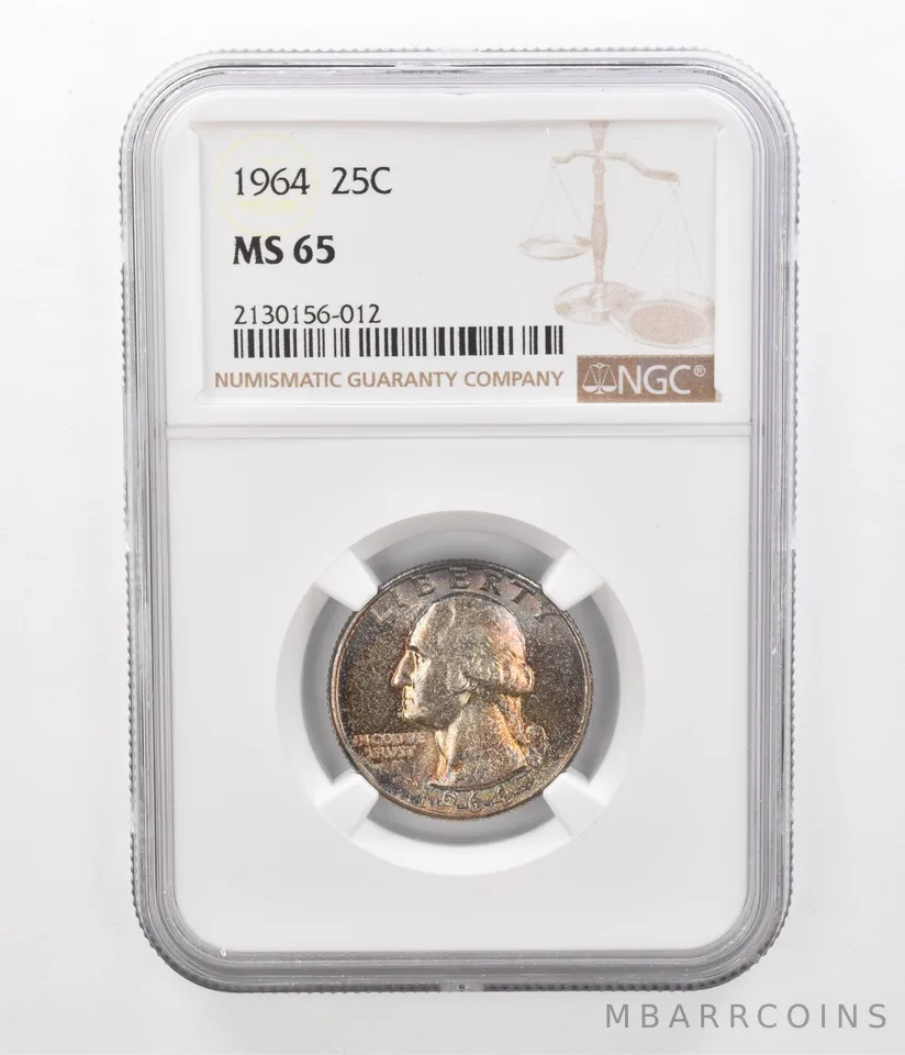 1964 Washington Quarter MS65 NGC Beautiful Tone *2363