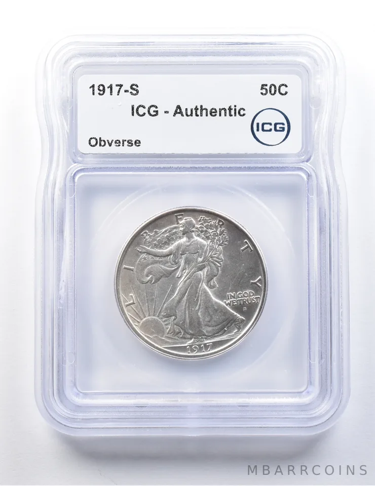 1917-S Walking Liberty Half Dollar Obverse Authentic ICG *1352