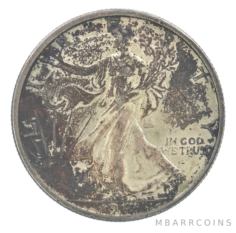 1917 Walking Liberty Half Dollar Beautiful Tone *4756