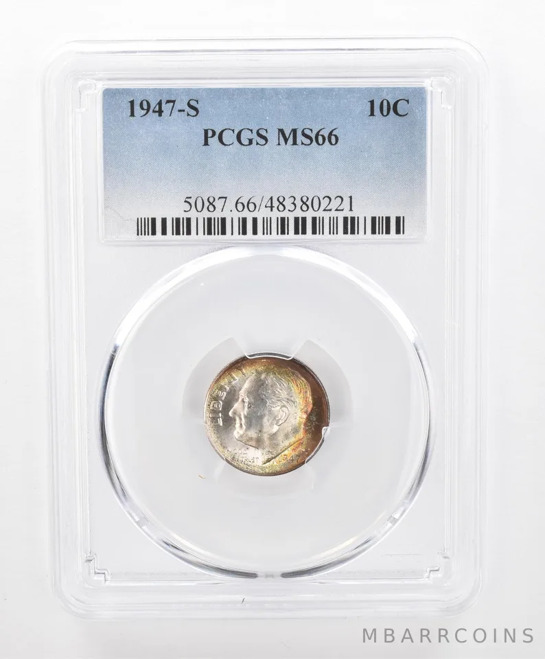 1947-S Roosevelt Dime MS66 PCGS Beautiful Tone *2759