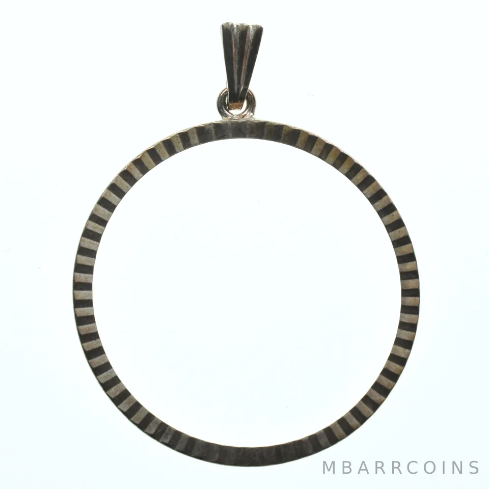 Sterling Silver 31 MM US Half Dollar Coin Bezel Pendant Frame Edge *2390