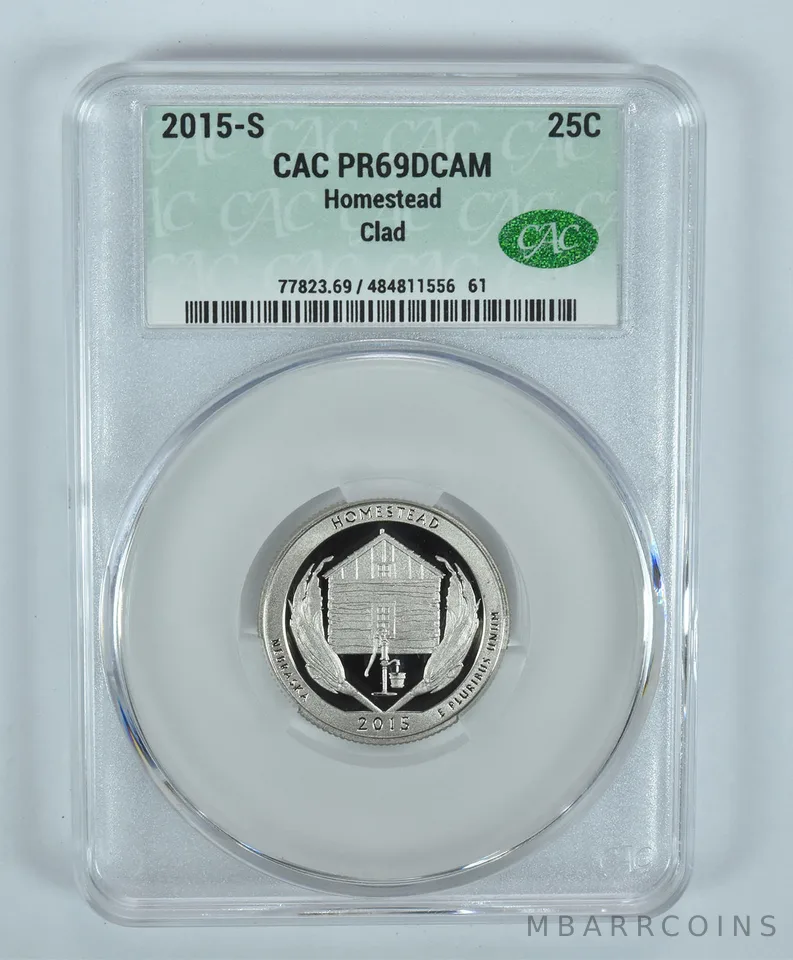 2015-S Washington Quarter Homestead CLAD ATB PR69 DCAM CAC CACg