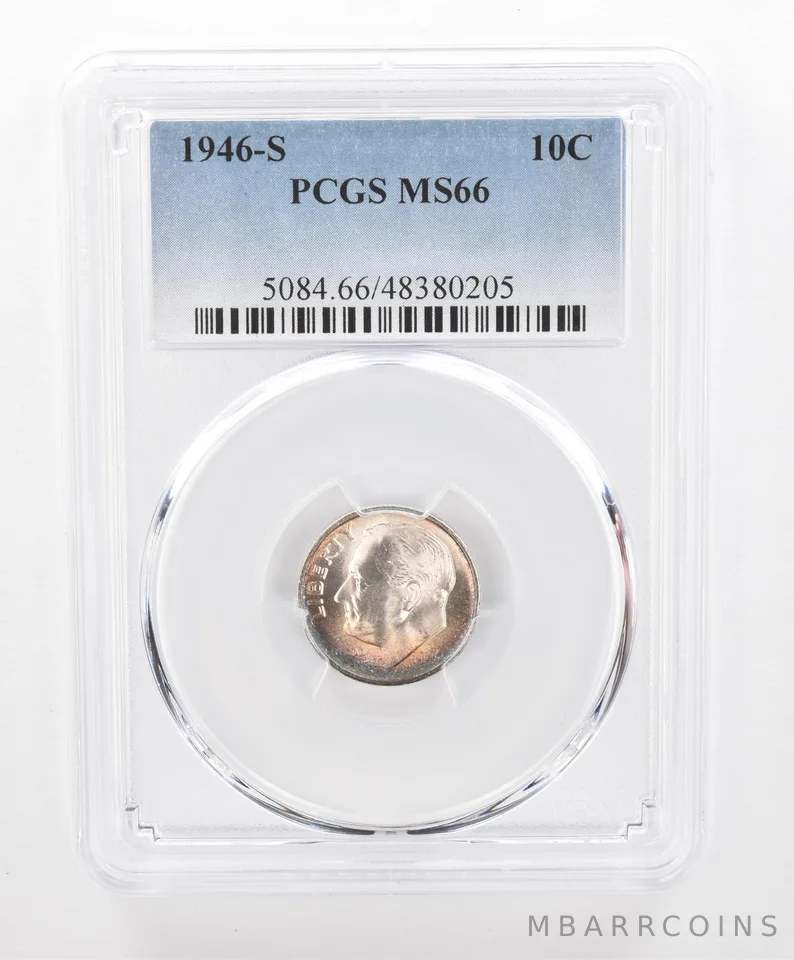 1946-S Roosevelt Dime MS66 PCGS Beautiful Tone *2765