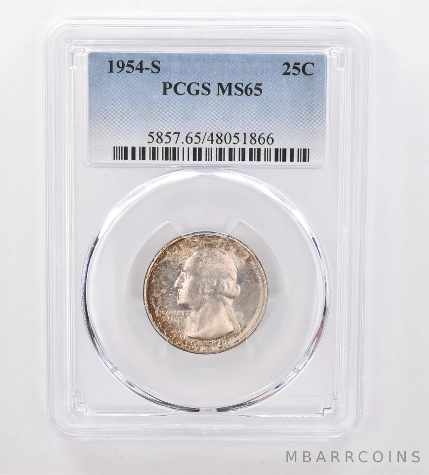 1954-S Washington Quarter MS65 PCGS Beautiful Tone *0013