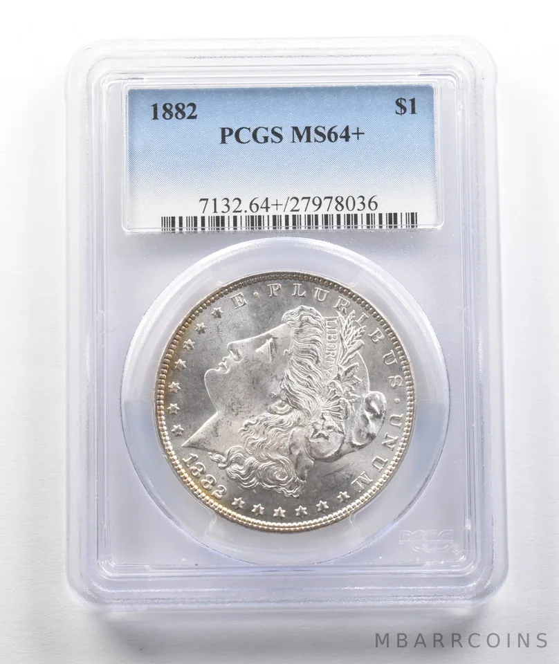 1882 Morgan Silver Dollar MS64+ PCGS a1590