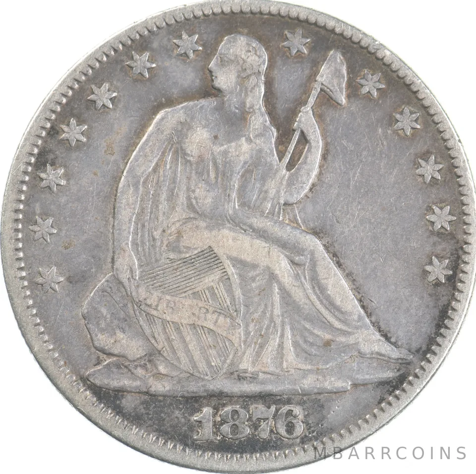 1876 Seated Liberty Half Dollar Beautiful Tone *7807