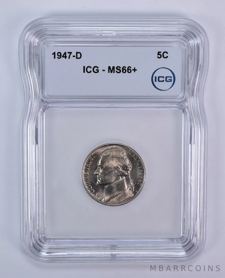 1947-D Jefferson Nickel MS66+ ICG