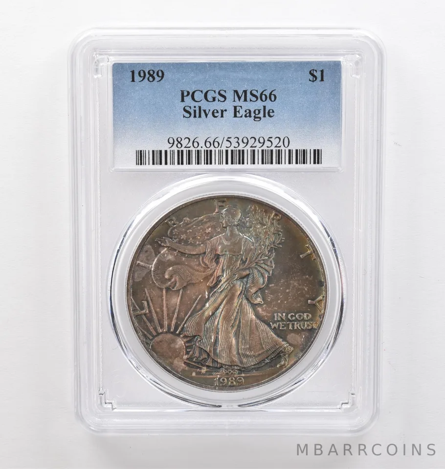 1989 American Silver Eagle MS66 PCGS Beautiful Tone *9770