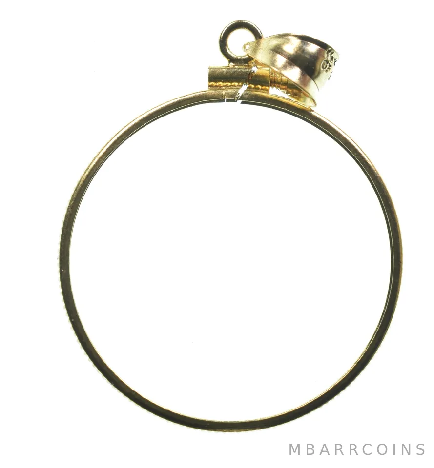 14K 28mm Gold Filled 20 Peso Mexico Coin Bezel Pendant Frame Edge *1286