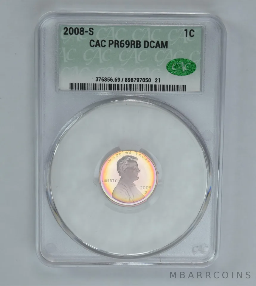 2008-S Lincoln Memorial Cent PR69 RB DCAM CAC CACg Beautiful Tone *1009