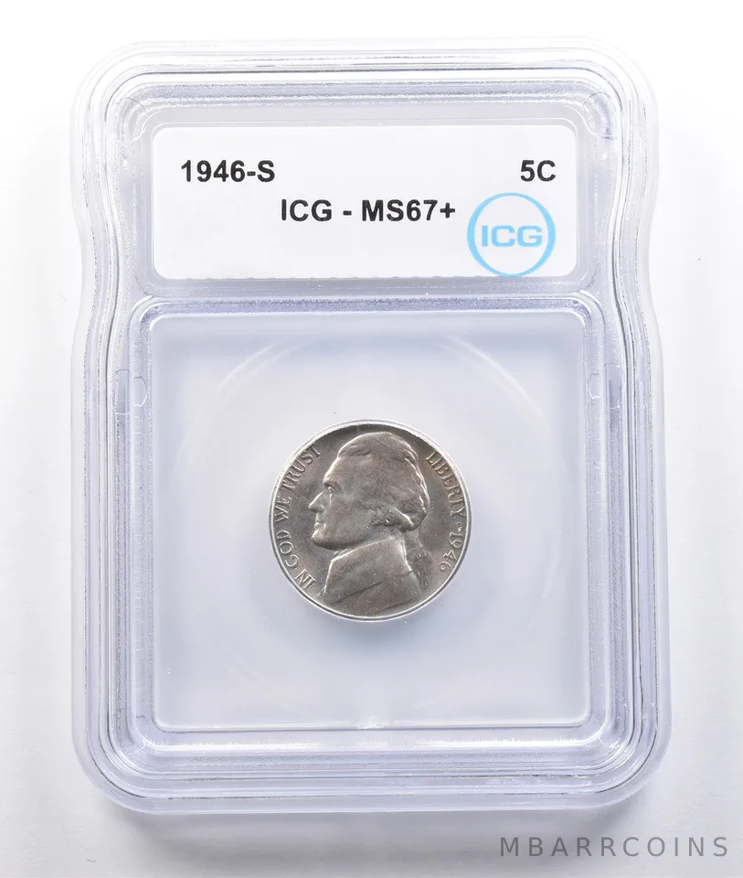 1946-S Jefferson Nickel MS67+ ICG a3761