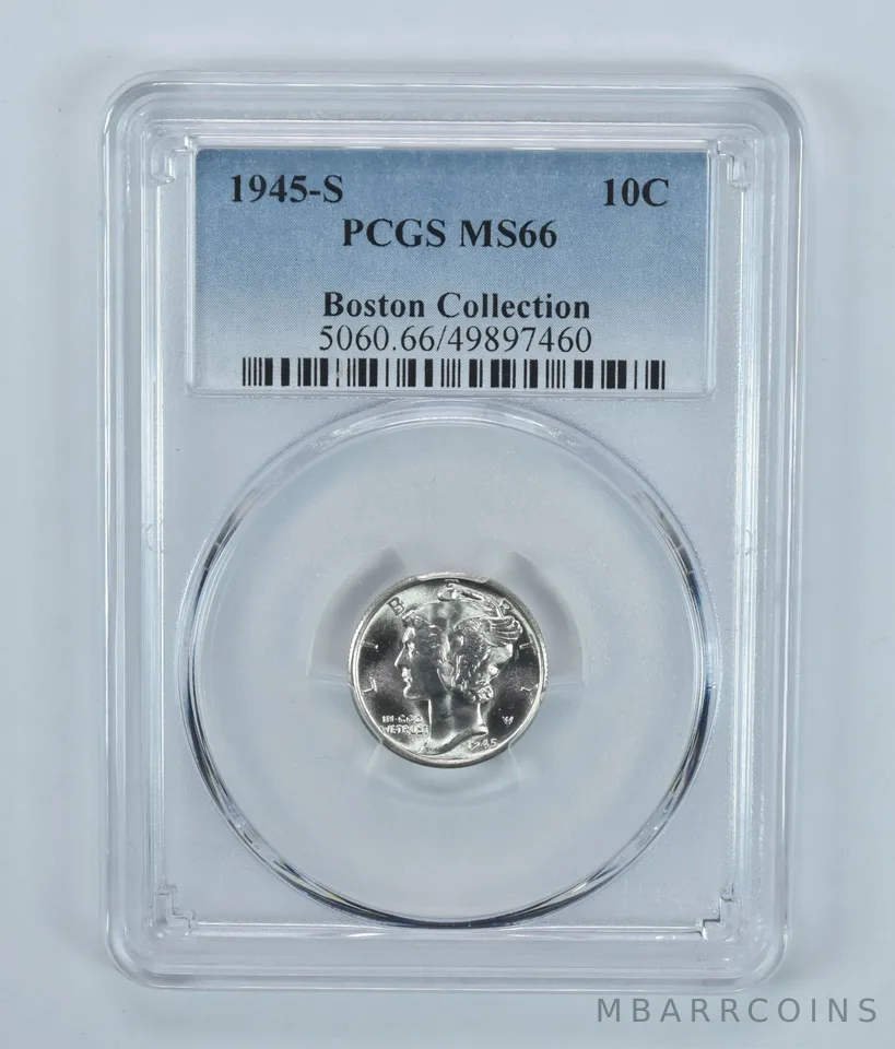 1945-S Mercury Dime Boston Collection MS66 PCGS