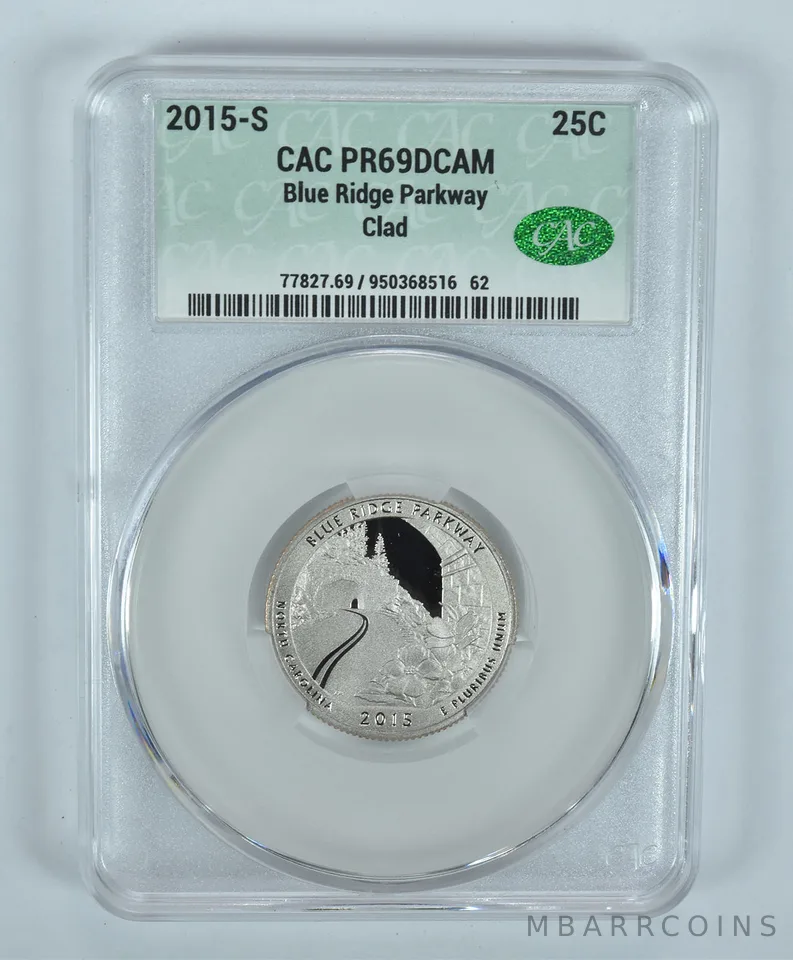 2015-S Washington Quarter Blue Ridge Parkway CLAD ATB PR69 DCAM CAC CACg