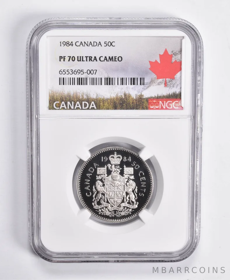 1984 PF70 UCAM Canadian 50C Half Dollar NGC Canada Lbl