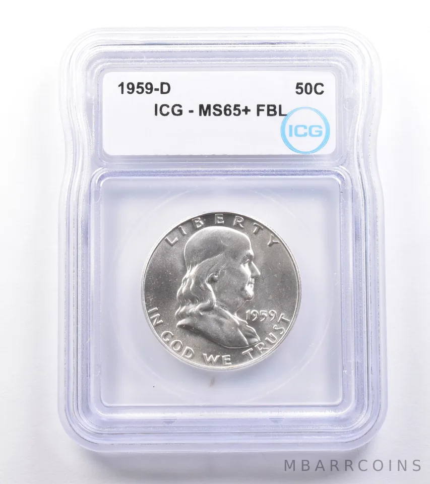 1959-D Franklin Half Dollar MS65+ FBL ICG *4831
