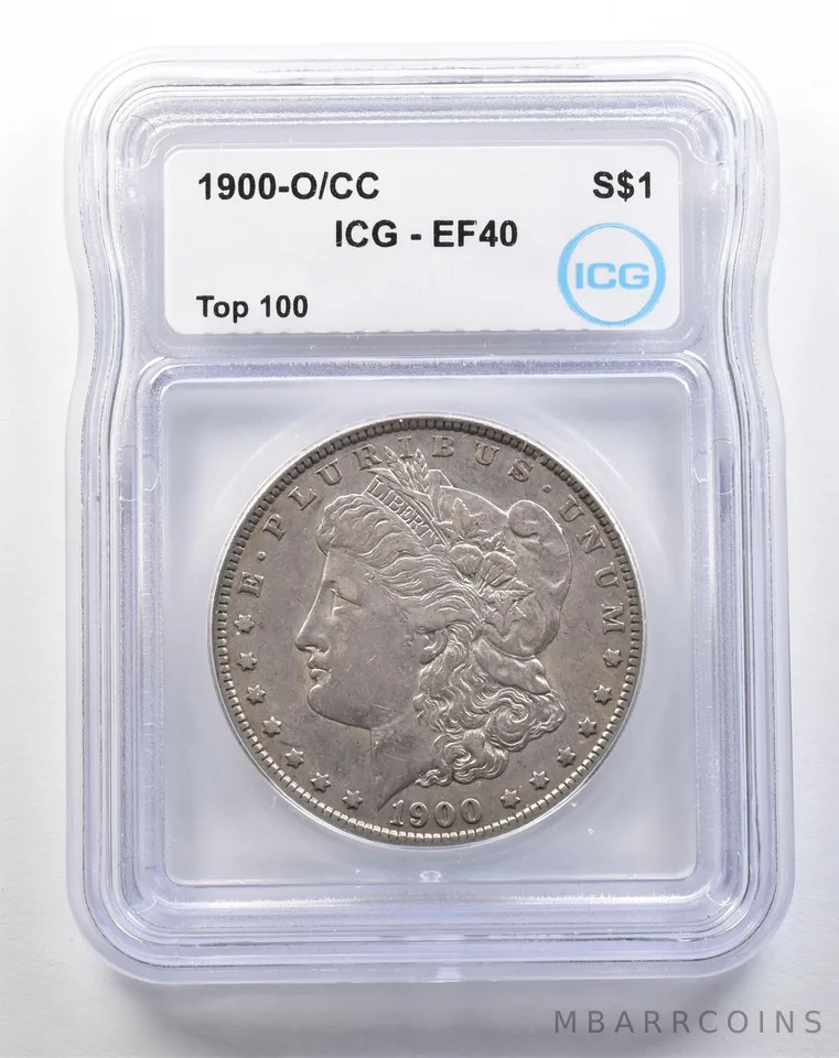 1900-O/CC Morgan Silver Dollar Top 100 EF40 ICG a3821