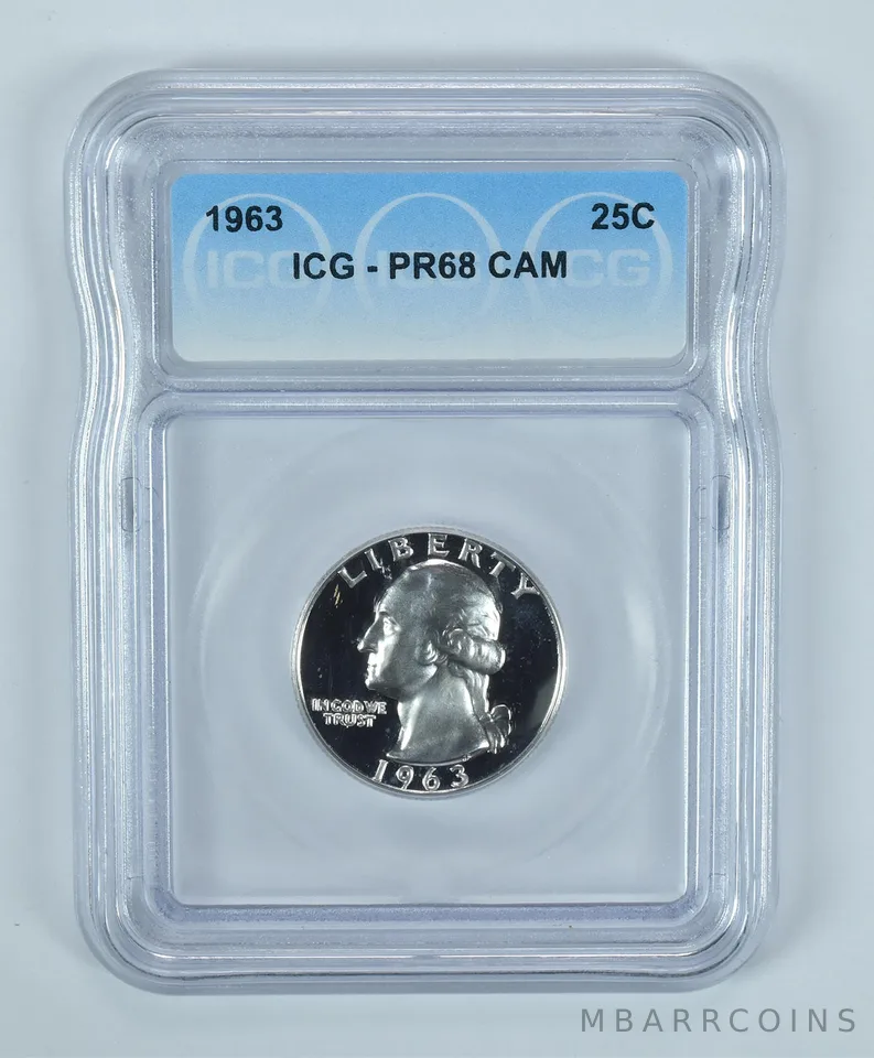 1963 Washington Quarter PR68 CAM ICG