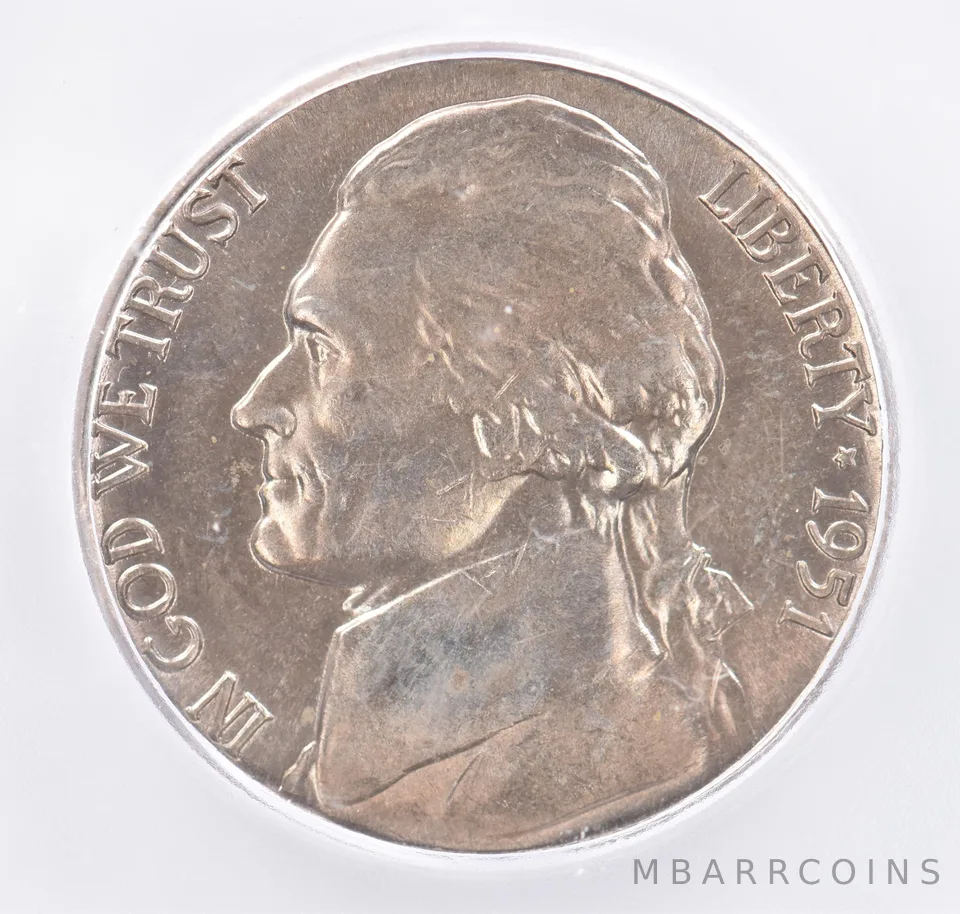 1951 Jefferson Nickel MS67 ICG Beautiful Tone *2137