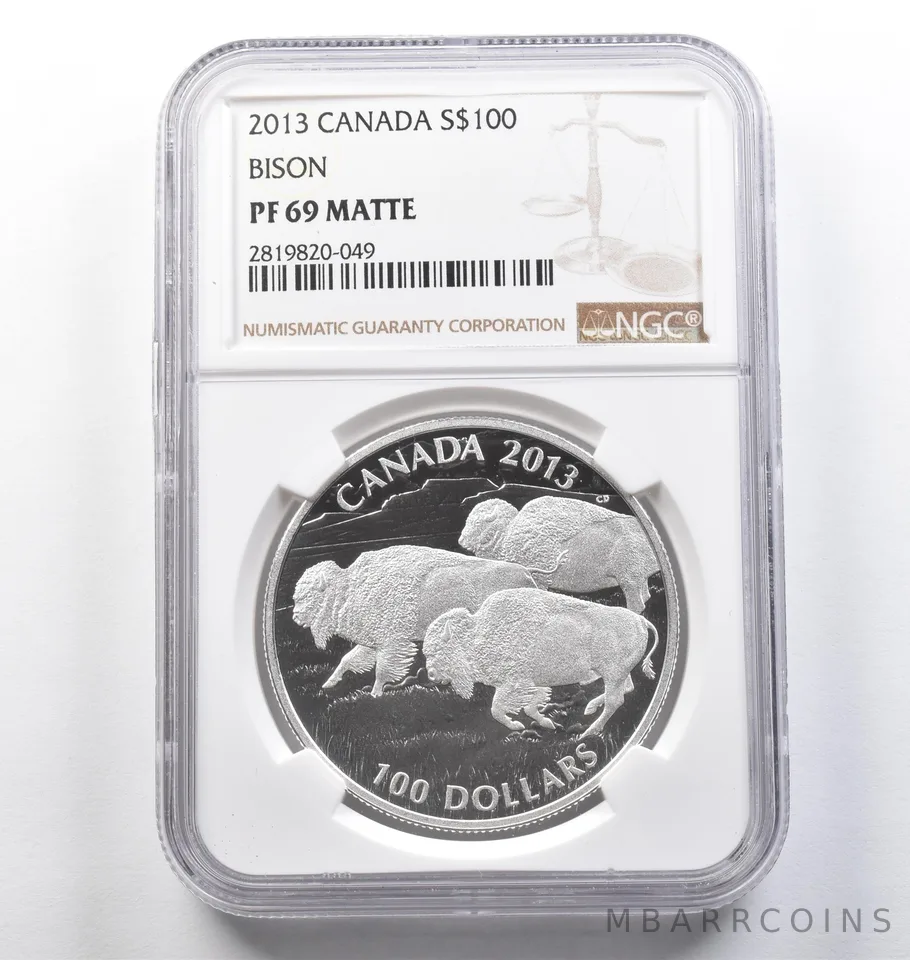 2013 Canada 100 Dollars Silver PF69 Matte NGC *6598