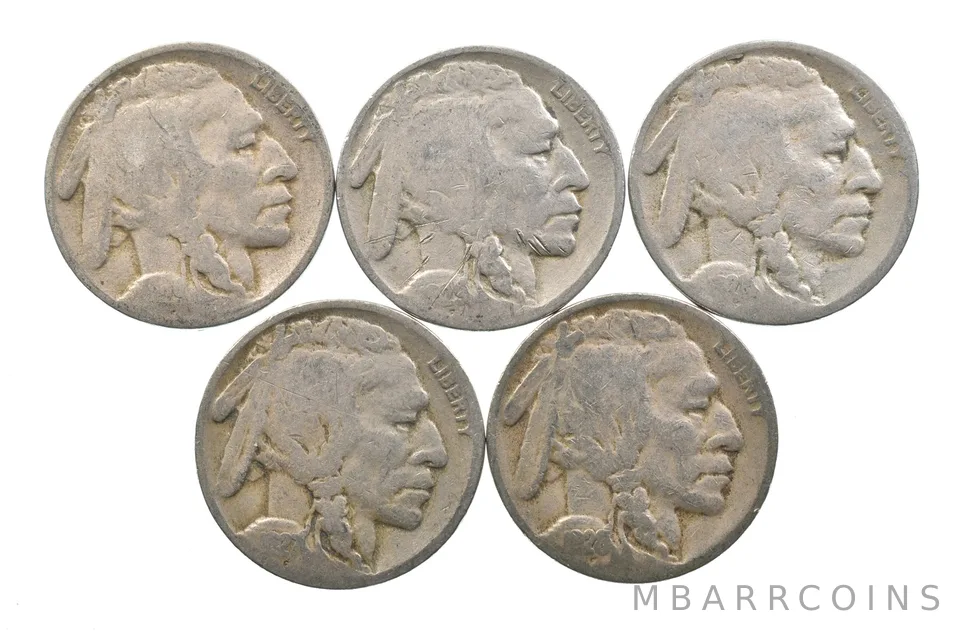BETTER Lot 1929-D 1929-D 1928-S 1927-D 1928-S Buffalo Nickel Collection *091