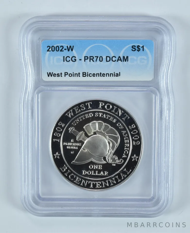 2002-W West Point Commemorative Silver Dollar PR70 DCAM ICG