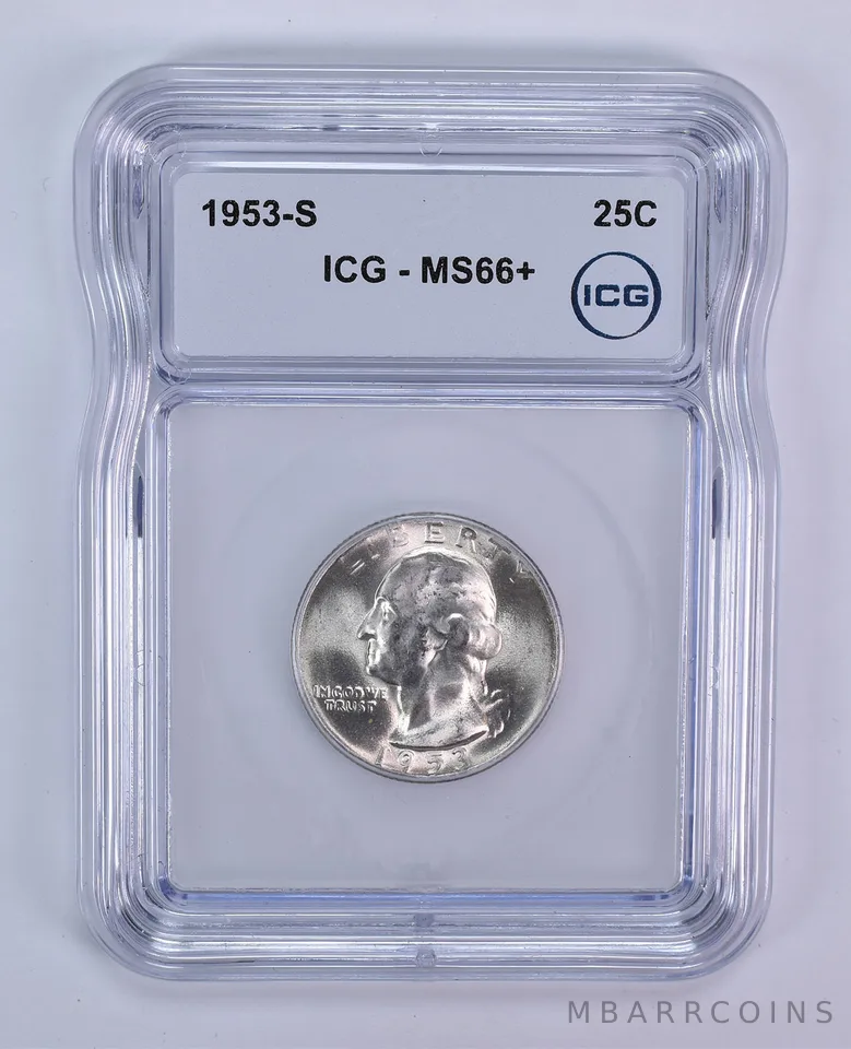1953-S Washington Quarter MS66+ ICG
