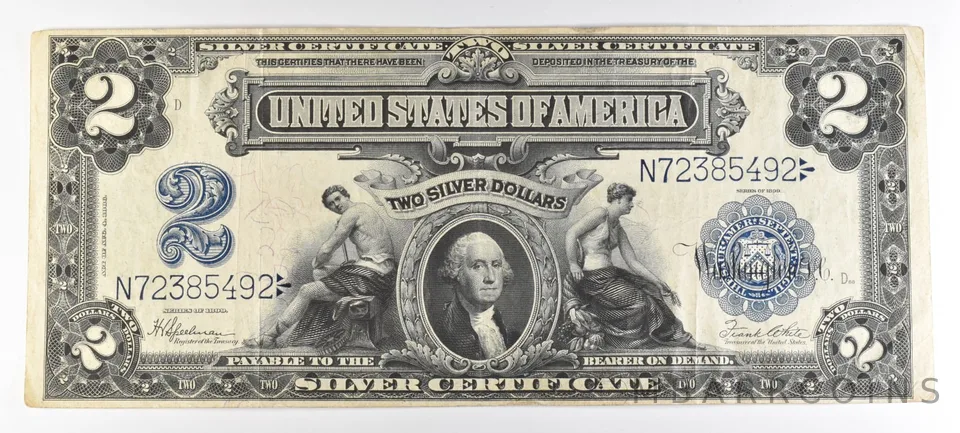 1899 $2 Silver Certificate Large Note Blue Seal a1847