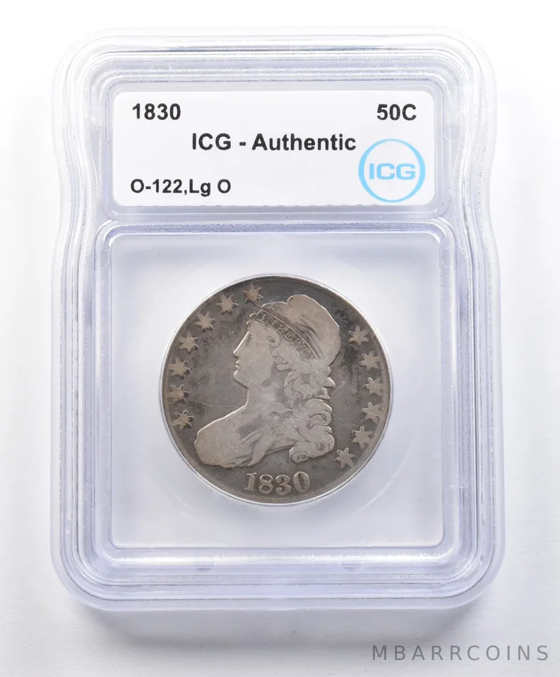 1830 Capped Bust Half Dollar O-122 Large O Authentic ICG *3132