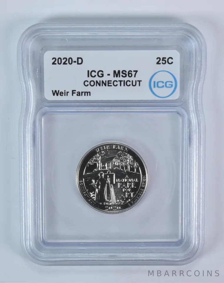 2020-D Washington Quarter ATB Weir Farm MS67 ICG
