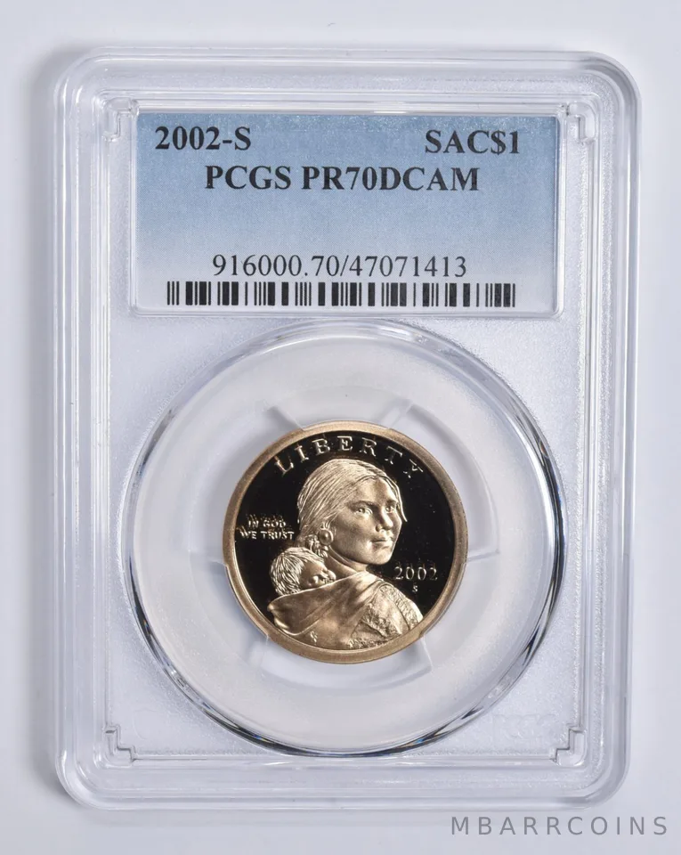 2002-S Sacagawea $1 PR70 DCAM PCGS Blue Lbl