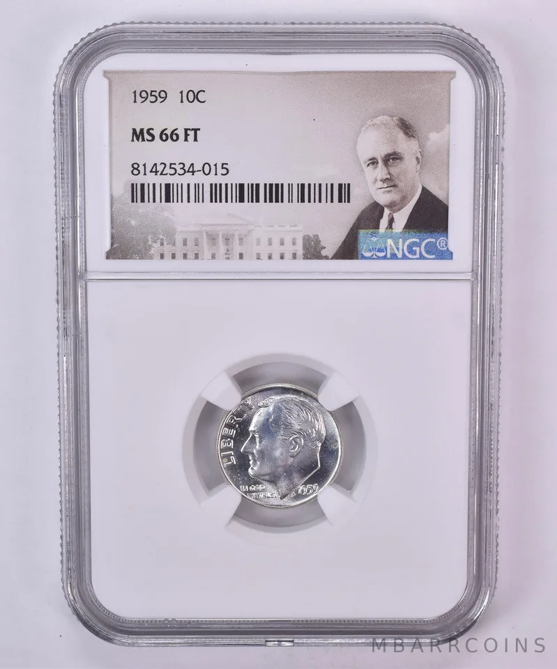 1959 Roosevelt Dime MS66 FT NGC Special Label