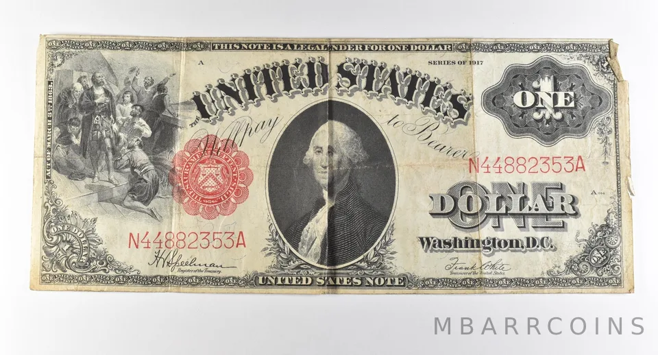 1917 $1 Legal Tender Large Note Red Seal *2877