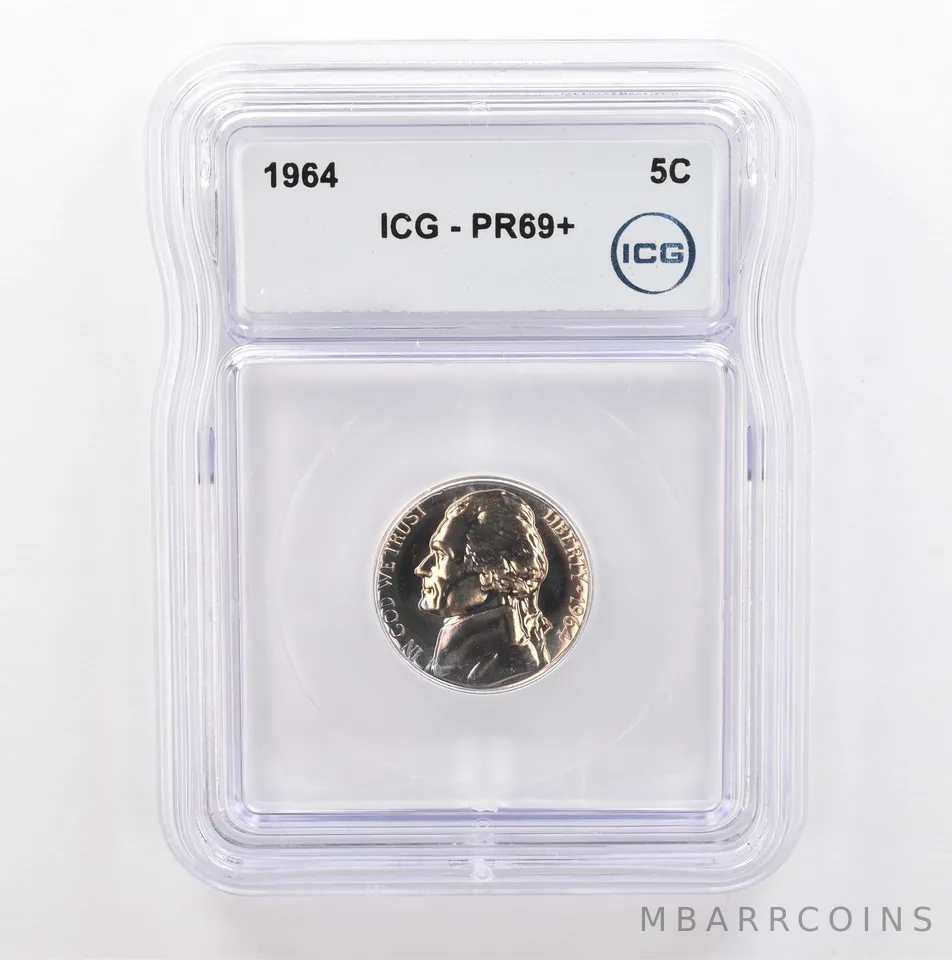 1964 Jefferson Nickel PR69+ ICG Beautiful Tone *5367