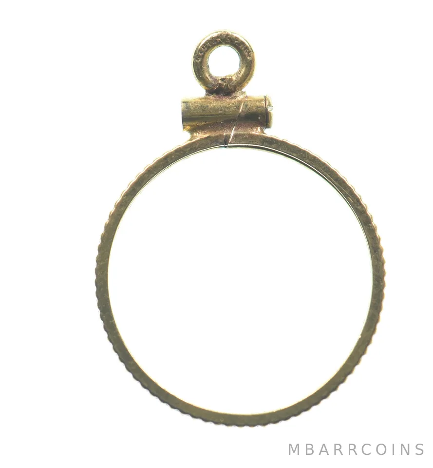 12K 15mm GF $1 Gold Dollar Piece Type 2 Coin Bezel Pendant Frame Edge *1388