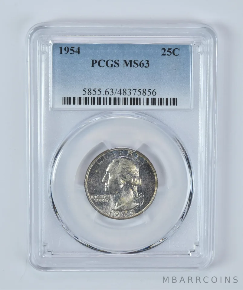 1954 Washington Quarter MS63 PCGS Beautifully Toned a7278